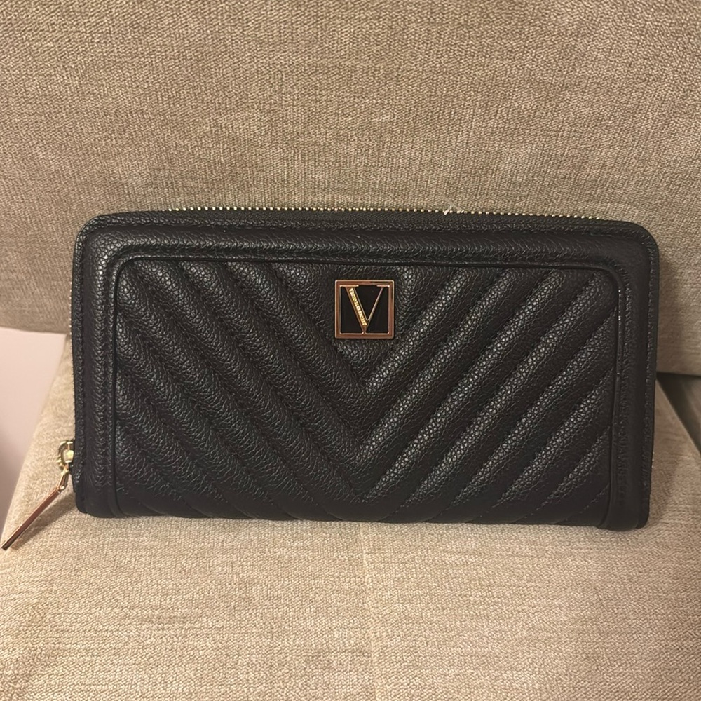 Victoria Secret Black Quilted Wallet